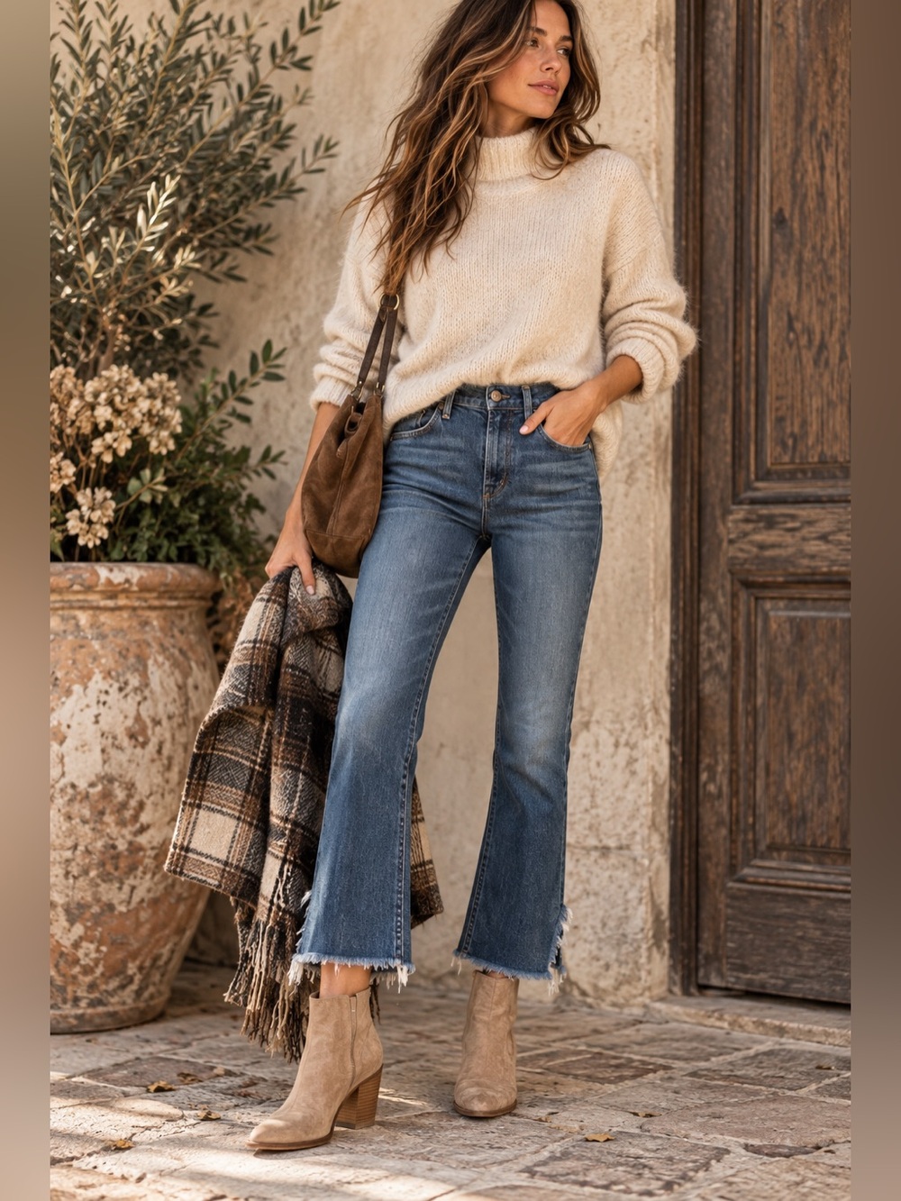 Citizens of Humanity Drew Fray High Rise Crop Flare Jeans 27 Raw Hem